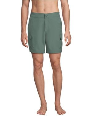 Lands' End 7" Quick Dry Cargo Swim Short - Green