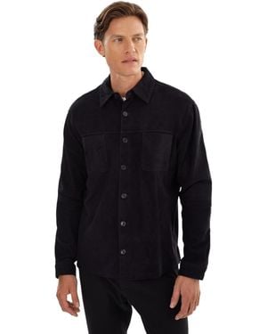 Regency Leathers Brock Suede Shirt - Blue
