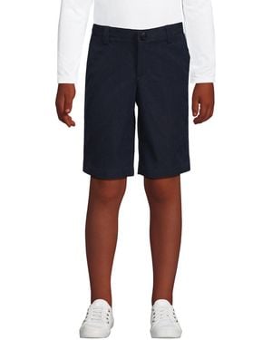 Lands' End Little Girls Active Performance Chino Shorts - Blue