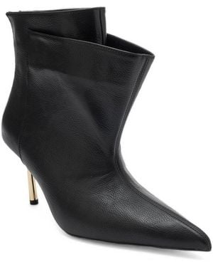 Prologue Shoes Meja Pointed-toe Stiletto Faux Leather Boot - Black