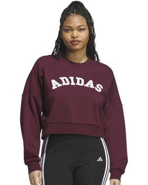 adidas Chenille Logo Graphic Sweatshirt - Purple