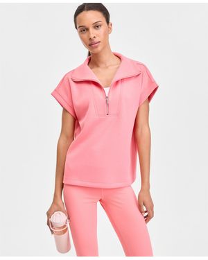 ID Ideology Quarter-zip Sleeveless Top - Pink