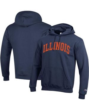 Champion Illinois Fighting Illini Basic Arch Fleece Pullover Hoodie - Blue