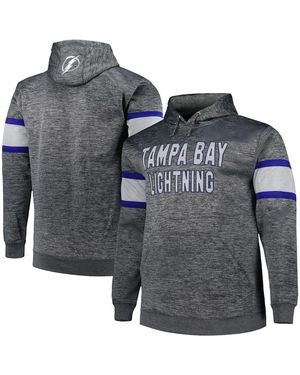 Profile Tampa Bay Lightning Big And Tall Stripe Pullover Hoodie - Gray