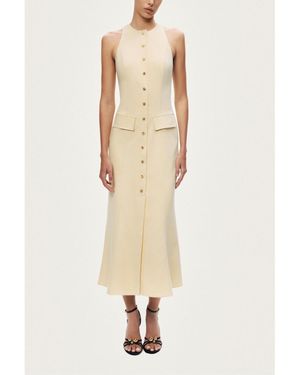 Nocturne Sleeveless Button-front Midi Dress - Natural