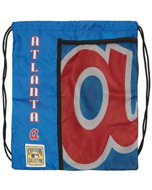 Mitchell & Ness Atlanta Braves Cooperstown Collection Logo Cinch Bag - Blue