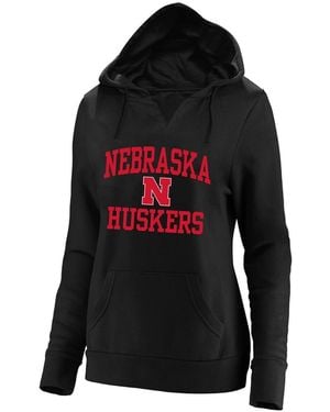 Champion Nebraska Huskers Plus Size Heart Soul Notch Neck Pullover Sweatshirt - Black