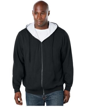 Boulder Creek Big & Tall By Kingsize Full-zip Thermal Hoodie - Black