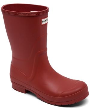 HUNTER Liberty Tall Waterproof Rain Boots From Finish Line - Red
