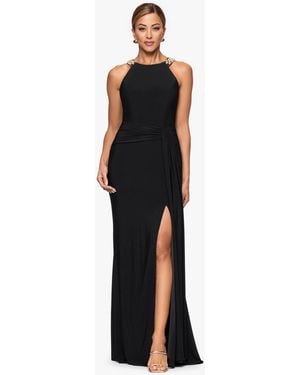 Xscape Petite Sleeveless Halter Neck Dress - Black