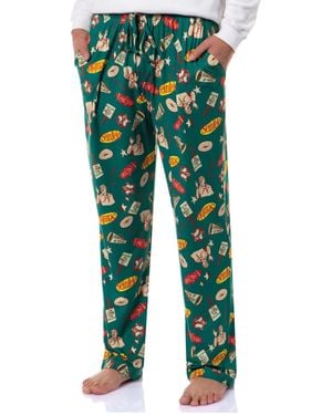 Seinfeld Christmas Tossed Print Sleep Pajama Pants For S - Green