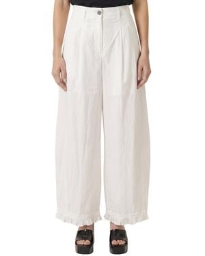 Modenaire High-rise Wide-leg Pleated Pants - White