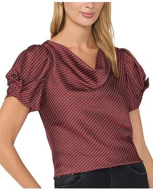 Cece Cowl Neck Satin Bow-detail Blouse - Red