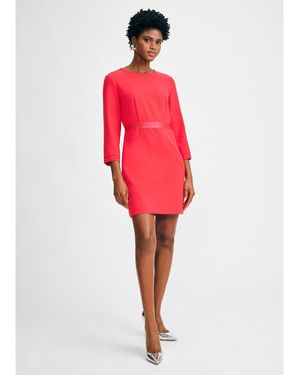 Isaac Mizrahi New York 3/4 Sleeve Crepe Dress - Red