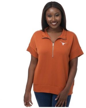 ZooZatZ Texas Orange Texas Longhorns Tri-blend Quarter-zip Flowy Top