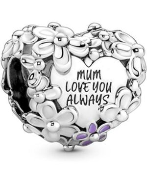 PANDORA Mom Daisy Heart Charms - White