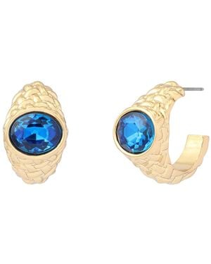 Kurt Geiger Glass Crystal Small Hoop Earrings - Blue