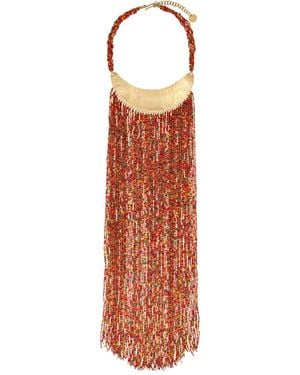 Kendi Amani Maasai Beaded Necklace-long - Orange
