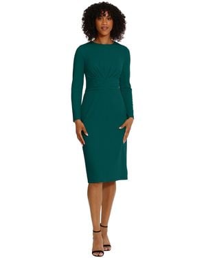 Maggy London Scuba-crepe Gathered Midi Dress - Green