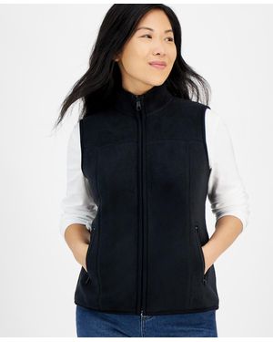 Style & Co. Petite Polar Fleece Vest - Black