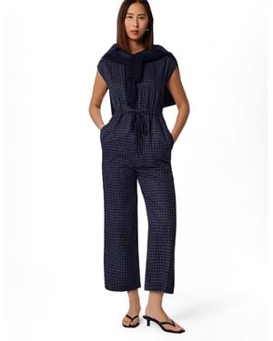 Whistles Grid Print Sleeveless Jumpsuit - Blue