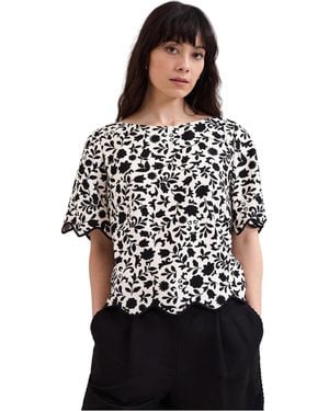 Phase Eight Abi Printed Top - Black