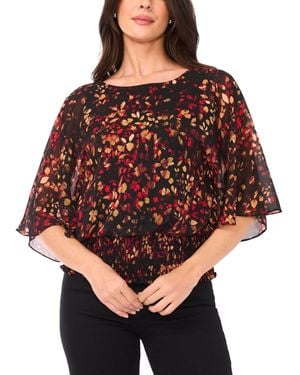 SAM & JESS Smocked-waist Top - Red