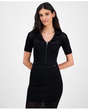 HUGO Knit Crop Top - Black
