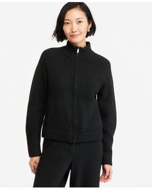 On 34th Mock-neck Sweater Track Jacket - Black