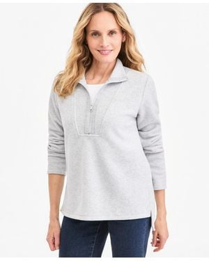 Style & Co. Polar Fleece Quarter-zip Pullover Sweatshirt - White