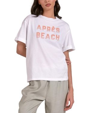Elan Cotton Apres Beach Crewneck Tee - White