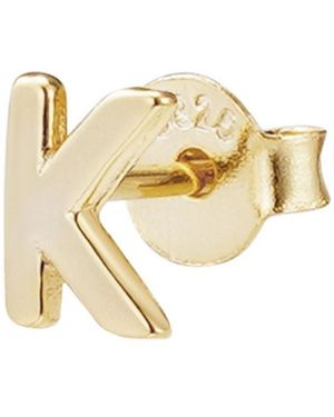 Adornia Fine 14k Gold Vermeil .925 Sterling Silver Single Initial Stud Earring - Metallic