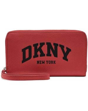 DKNY Hadlee Zipper Around Wallet - Red