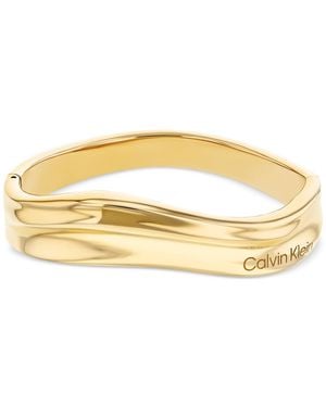 Calvin Klein Stainless Steel Logo Structural Bangle Bracelet - Metallic
