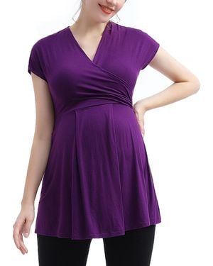 Kimi + Kai Kimi + Kai Maternity Evelyn V Neck Nursing Top - Purple