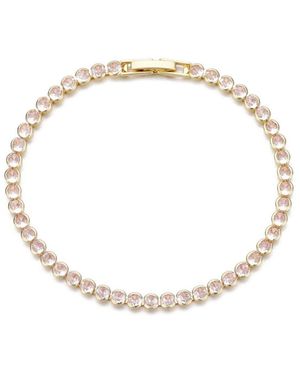 Adornia Plated Crystal Bezeled Tennis Bracelet - Natural