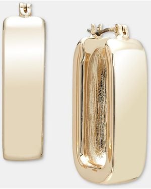 On 34th Geometric Oval Hoop Earrings - Metallic