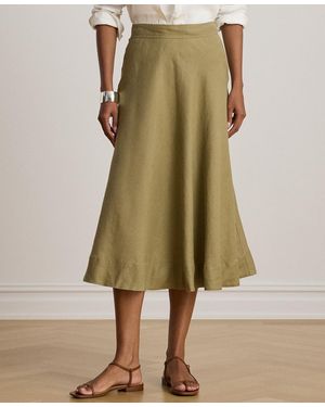 Ralph Lauren Petite Drapey A-line Midi Skirt - Green