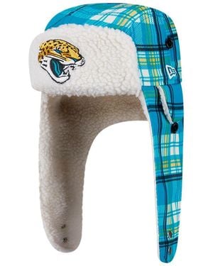 KTZ Jacksonville Jaguars Sideline Plaid Sherpa Trapper Hat - Blue