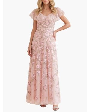 Needle & Thread Eden Rose V-neck Ankle Gown - Pink