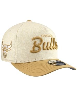 KTZ Chicago Bulls Herringbone 9fifty A-frame Snapback Hat - Natural