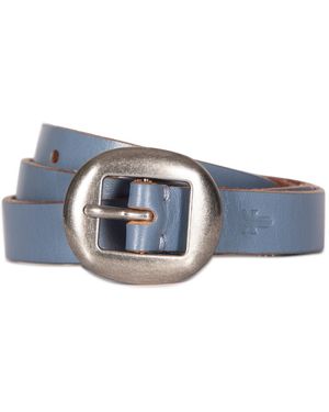 Frye Center Bar Leather Belt - Blue