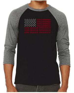 LA Pop Art Raglan Word Art T-shirt - Black