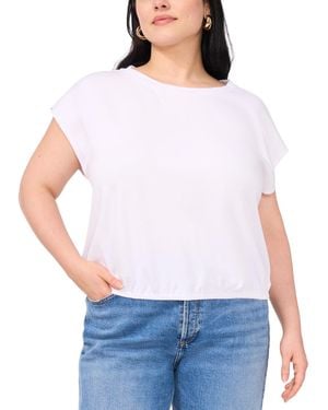 売れ筋商品|||ヴィンスカムート カットソー トップス レディース Women's Bubble-Hem Cap Sleeve Top Ultra White Vince Camuto Bubble-hem Cap Sleeve Top in White | Lyst