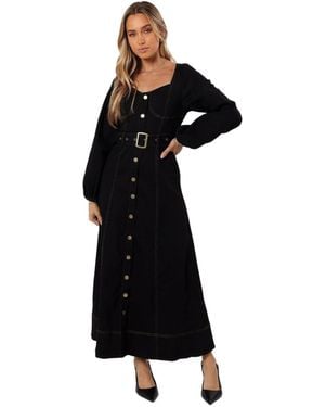 Petal & Pup Mateo Long Sleeve Denim Dress - Black