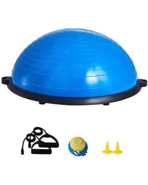 Vevor 23" Half Exercise Ball Sneaker Yoga Balance Stability Ball Resistance Band - Blue