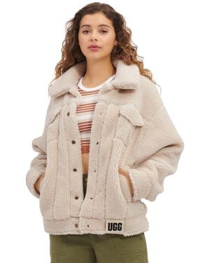 UGG Frankie Sherpa Fleece Trucker Jacket - Natural