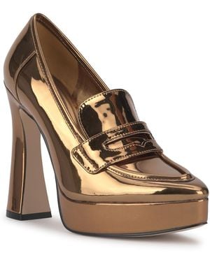 Jessica Simpson Nanelie Pointed Toe High-heel Platform Loafers - Brown