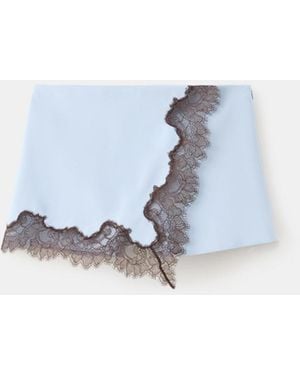 Mango Lace Detail Straight Shorts - Blue
