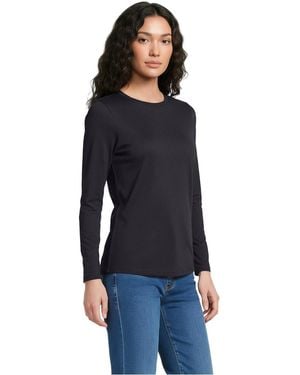 Lands' End Supima Cotton Relaxed Long Sleeve Crew Neck T-shirt - Blue